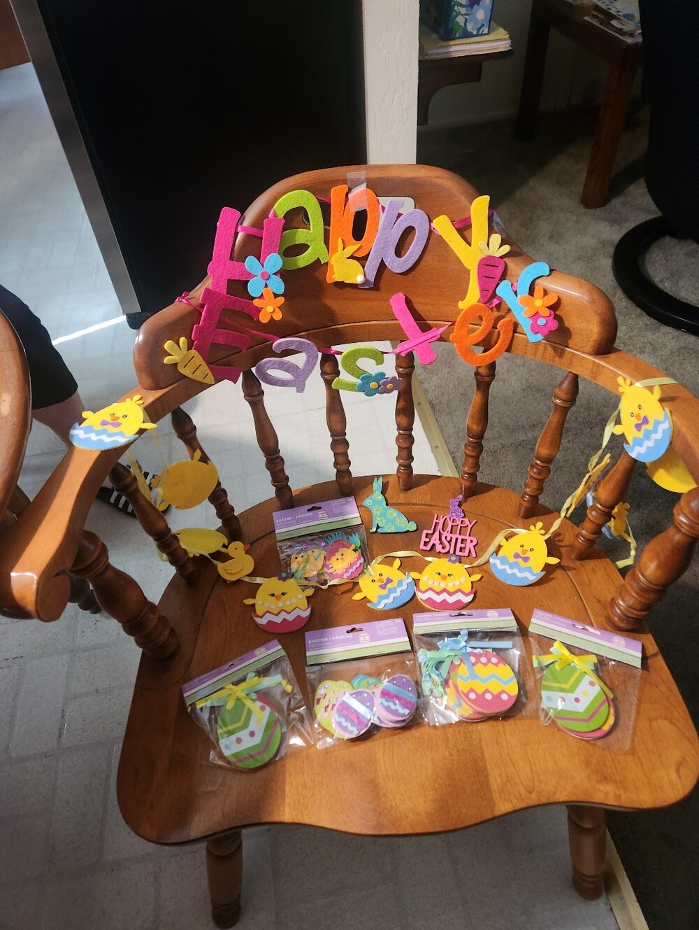 Colorful Easter Felt Banner and Egg Ornaments - Multi-Color